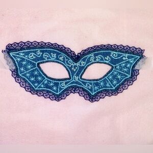 Blue Lace Masquerade Mask. Handmade